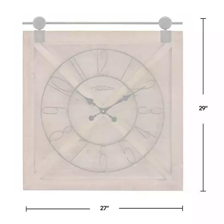 Kirklands Home Clocks|Square Wood Barn Door Wall Clock Brown