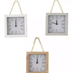 Kirklands Home Clocks|Square Wood Beaded Wall Clocks, Set of 3