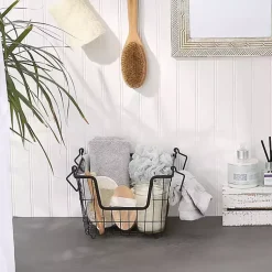 Kirklands Home Kitchen Storage|Stackable Wire Kitchen Basket, 8 in. Black