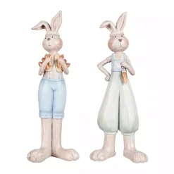 Clearance Standing Bunny Couple Figurines, Set of 2 Easter Decorations