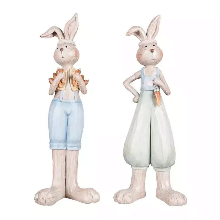 Clearance Standing Bunny Couple Figurines, Set of 2 Easter Decorations