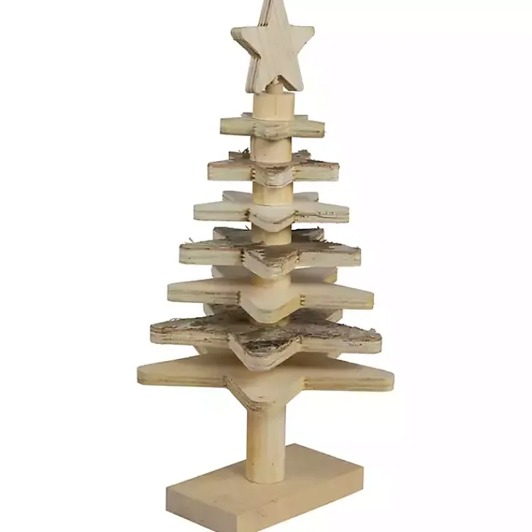 Hot Star Cutout Wooden Tabletop Christmas Tree, 16 in. Christmas Decorations