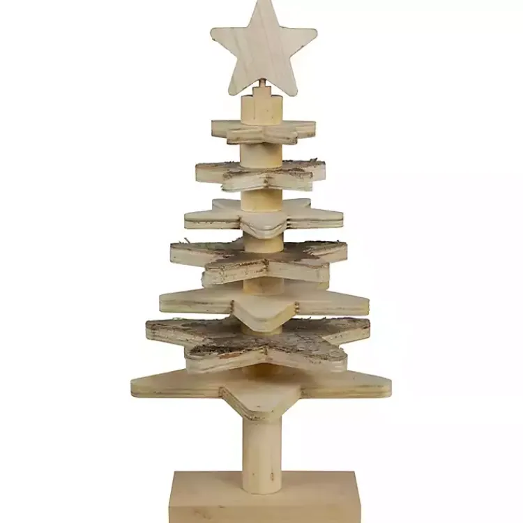 Hot Star Cutout Wooden Tabletop Christmas Tree, 16 in. Christmas Decorations