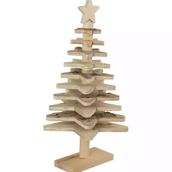 New Star Cutout Wooden Tabletop Christmas Tree, 20 in. Christmas Decorations