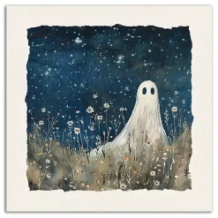 Hot Stargazing Ghost Canvas Art Print Halloween