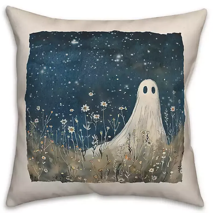 Sale Stargazing Ghost Throw Pillow Halloween