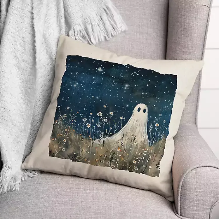 Sale Stargazing Ghost Throw Pillow Halloween