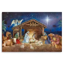 Hot Starry Nativity Christmas Giclee Canvas Art Print Christmas Art & Wall Decor