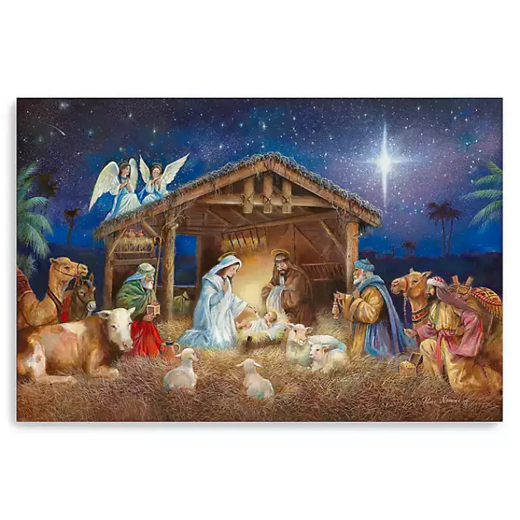 Hot Starry Nativity Christmas Giclee Canvas Art Print Christmas Art & Wall Decor