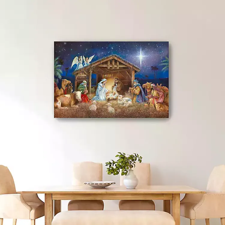 Hot Starry Nativity Christmas Giclee Canvas Art Print Christmas Art & Wall Decor