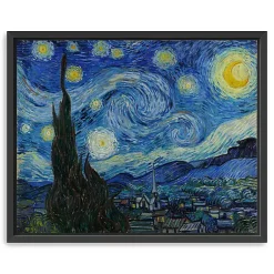 Kirklands Home Canvas Art|Starry Night Framed Canvas Art Print, 18x22 Blue