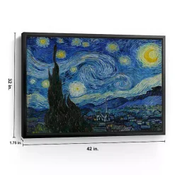 Kirklands Home Canvas Art|Starry Night Framed Canvas Art Print, 32x42 Blue