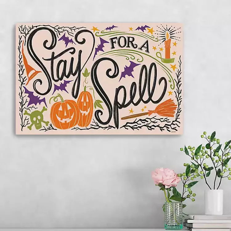 Clearance Stay For A Spell Halloween Wall Plaque Halloween