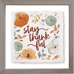 Hot Stay Thankful Pumpkins Framed Wall Plaque Fall