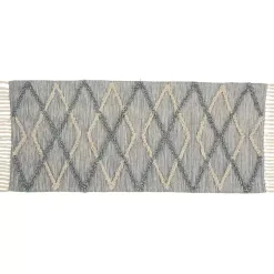 Kirklands Home Area Rugs|Steel Blue Raised Texture Chevron Runner, 2x6