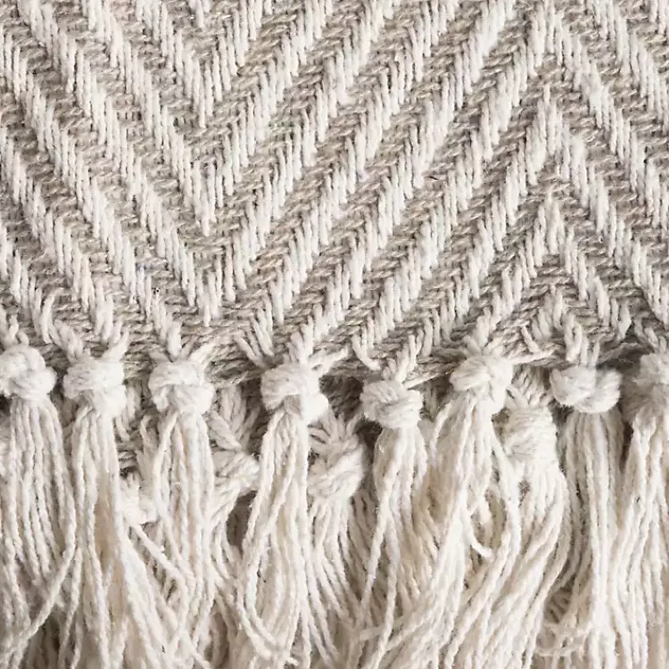 Outlet Stone Chevron and Fringe Throw Blankets & Throws
