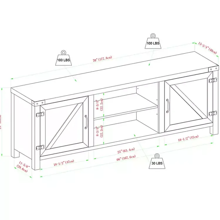 Kirklands Home Tv Stands & Media Consoles|Stone Barn Door TV Stand Gray
