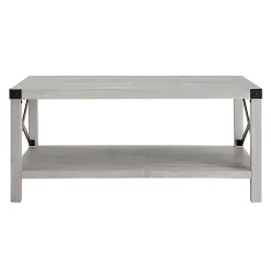 Kirklands Home Coffee Tables|Stone Modern Farmhouse Coffee Table Gray
