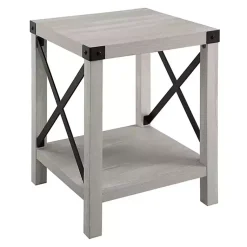 Kirklands Home Accent & End Tables|Stone Rustic Wood Accent Table Gray