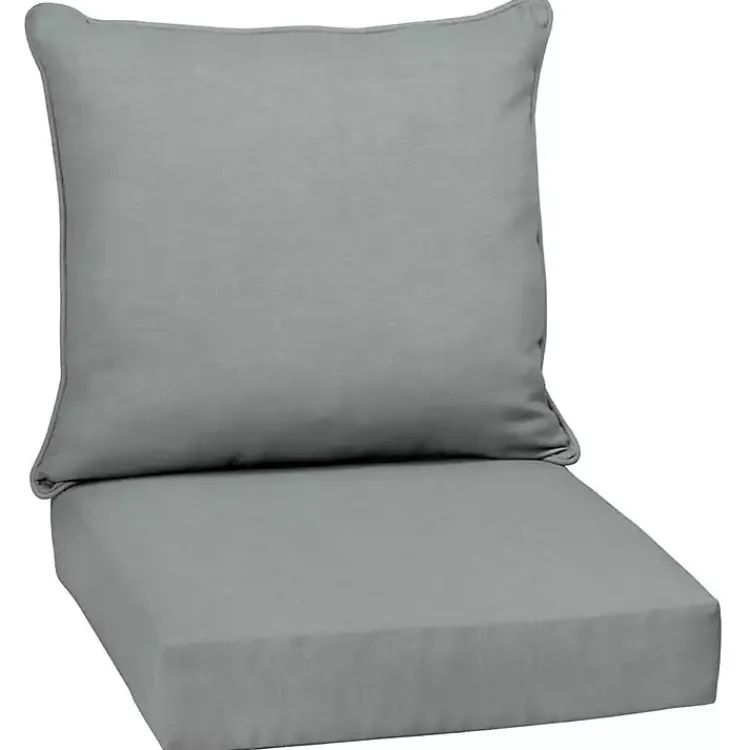 Kirklands Home Outdoor Cushions & Pillows|Stone Leala Texture Outdoor Deep Seat Cushions Gray
