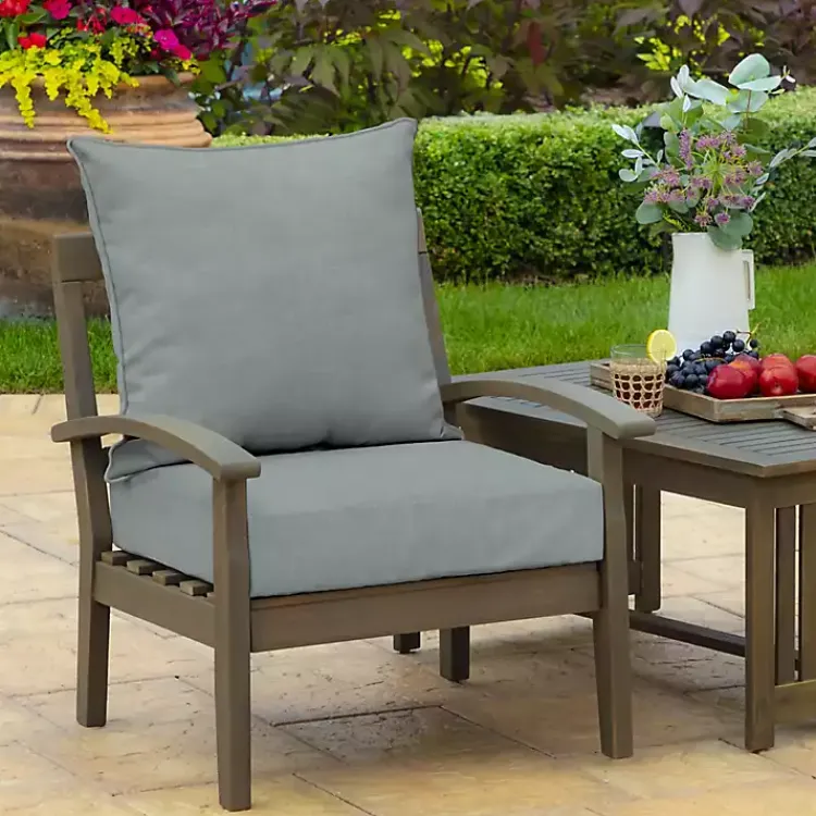 Kirklands Home Outdoor Cushions & Pillows|Stone Leala Texture Outdoor Deep Seat Cushions Gray