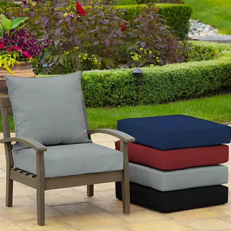 Kirklands Home Outdoor Cushions & Pillows|Stone Leala Texture Outdoor Deep Seat Cushions Gray