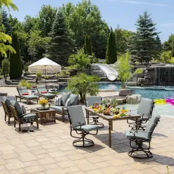 Kirklands Home Outdoor Cushions & Pillows|Stone Leala Texture Outdoor Deep Seat Cushions Gray