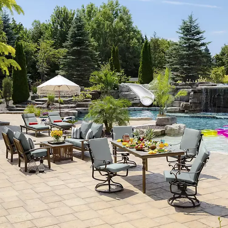 Kirklands Home Outdoor Cushions & Pillows|Stone Leala Texture Outdoor Deep Seat Cushions Gray