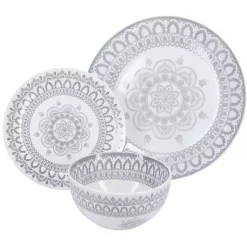 Kirklands Home Dinnerware|Stone Lila Patterned 12-pc. Dinnerware Set