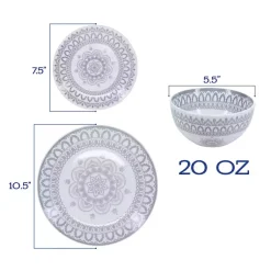 Kirklands Home Dinnerware|Stone Lila Patterned 12-pc. Dinnerware Set