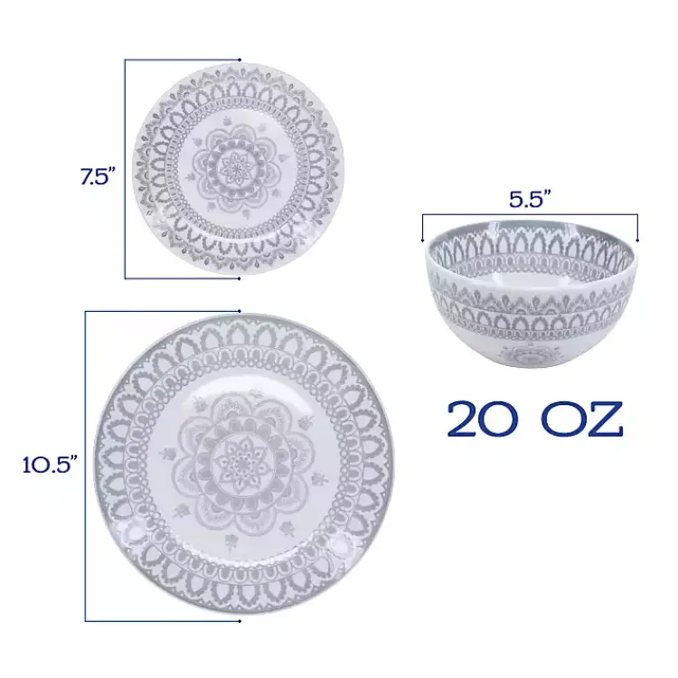 Kirklands Home Dinnerware|Stone Lila Patterned 12-pc. Dinnerware Set