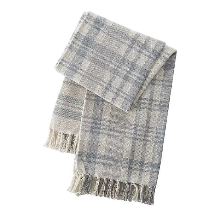 New Stone Plaid Cotton Throw Blankets & Throws