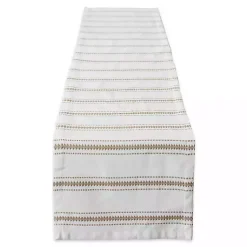 Kirklands Home Table Linens|Stone Zig Zag Dobby Stripe Runner Tan