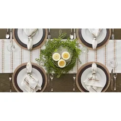 Kirklands Home Table Linens|Stone Zig Zag Dobby Stripe Runner Tan