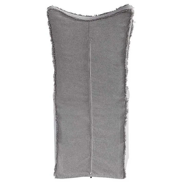 Kirklands Home Dining Chairs|Stonewash Fringe Slipcover Dining Chairs, Set of 2 Gray