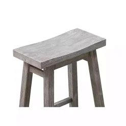 Kirklands Home Bar Stools & Counter Height Stools|Storm Sonoma Saddle Counter Stools, Set of 2 Gray