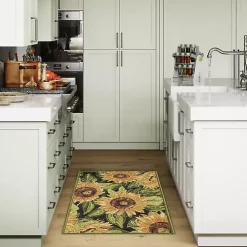 Kirklands Home Outdoor Rugs|Sunflower Blossoms Indoor/Outdoor Rug, 3x4