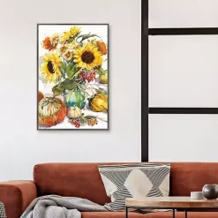 Best Sunflower Mason Jar Framed Canvas Art Print Fall
