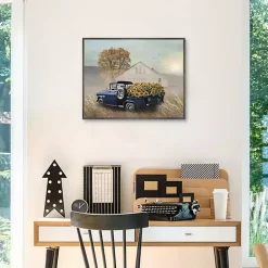 Clearance Sunflower Truck Framed Canvas Art Print Fall