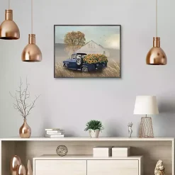 Clearance Sunflower Truck Framed Canvas Art Print Fall