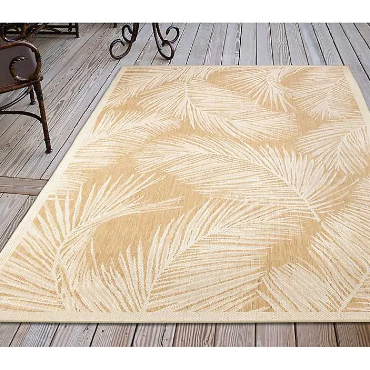 Kirklands Home Outdoor Rugs|Sunlight Palm Leaves Outdoor Area Rug, 6x9