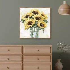 Kirklands Home Canvas Art|Sunny Sunflowers Framed Canvas Art Print