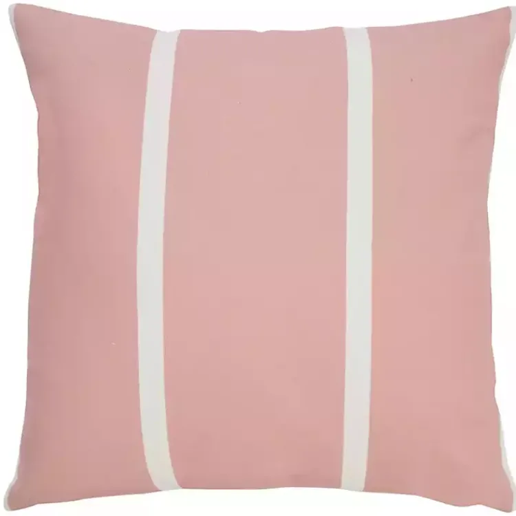 Kirklands Home Outdoor Cushions & Pillows|Sunset Pink Double Stripe Outdoor Pillow