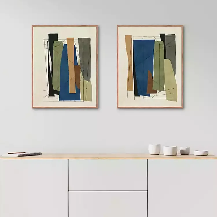 Kirklands Home Framed Art|Synch Abstract 2-pc. Framed Canvas Art Set