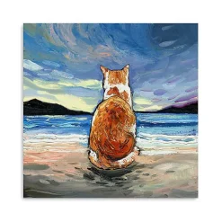 Kirklands Home Canvas Art|Tabby Cat Beach Days Canvas Art Print