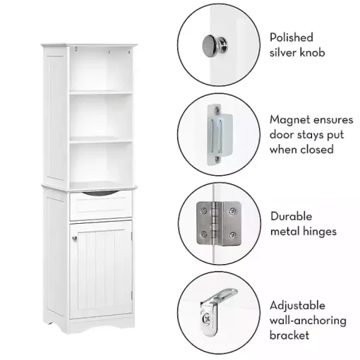 Kirklands Home Cabinets & Sideboards|Tall Open Shelves Cabinet White