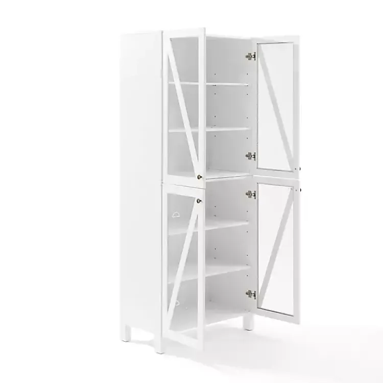 Kirklands Home Cabinets & Sideboards|Tall Triangle 4-Door Wood Cabinet White