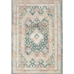 Kirklands Home Area Rugs|Talula Teal Bohemian Vintage Area Rug, 5x7