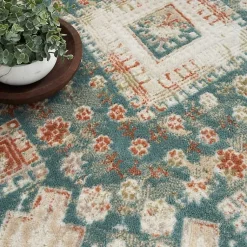 Kirklands Home Area Rugs|Talula Teal Bohemian Vintage Area Rug, 5x7