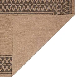 Kirklands Home Outdoor Rugs|Tan & Black Zig Zag Indoor/Outdoor Area Rug, 5x7